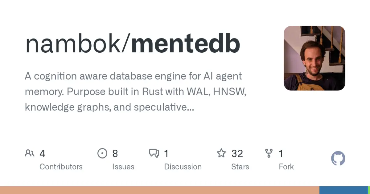 MenteDB：专为 AI Agent 记忆设计的数据库引擎